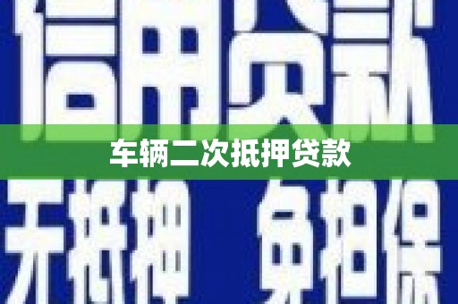 东兰车辆二次抵押贷款