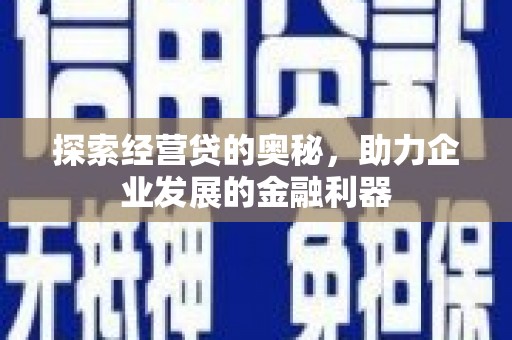 东兰探索经营贷的奥秘，助力企业发展的金融利器