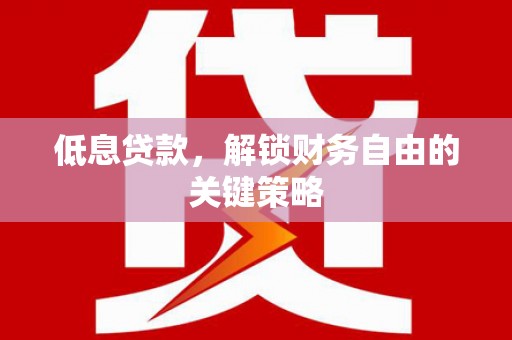 东兰低息贷款，解锁财务自由的关键策略