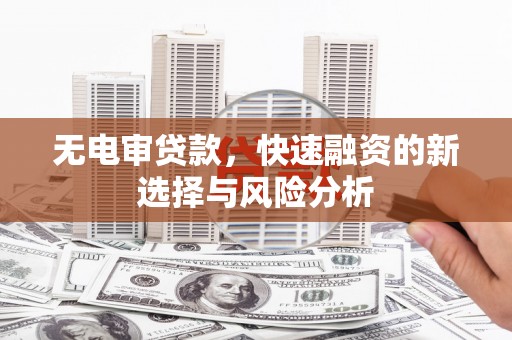 东兰无电审贷款，快速融资的新选择与风险分析