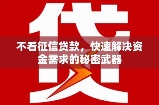东兰不看征信贷款，快速解决资金需求的秘密武器